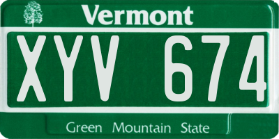 VT license plate XYV674