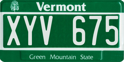 VT license plate XYV675