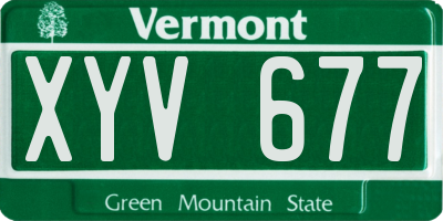 VT license plate XYV677