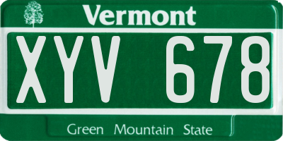VT license plate XYV678