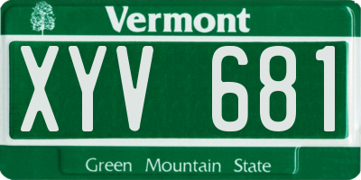 VT license plate XYV681