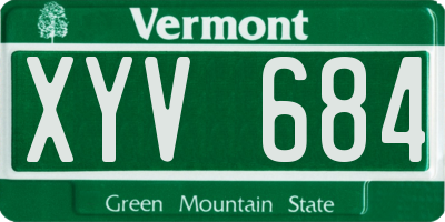 VT license plate XYV684