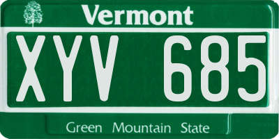 VT license plate XYV685