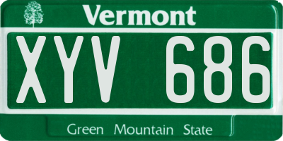 VT license plate XYV686