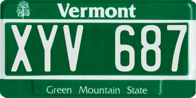 VT license plate XYV687
