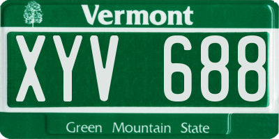 VT license plate XYV688