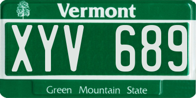 VT license plate XYV689