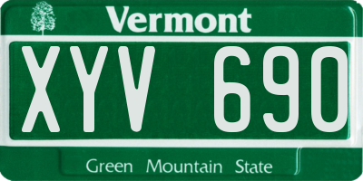 VT license plate XYV690