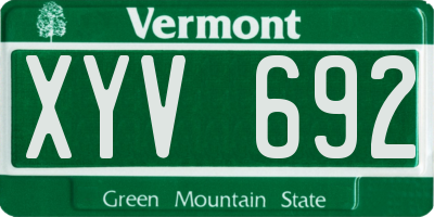 VT license plate XYV692