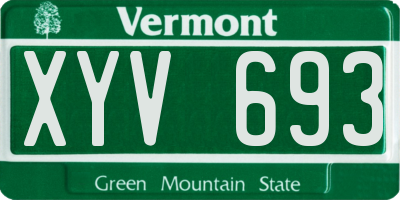 VT license plate XYV693