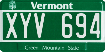 VT license plate XYV694