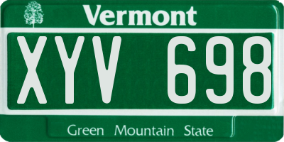 VT license plate XYV698