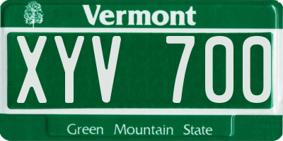 VT license plate XYV700