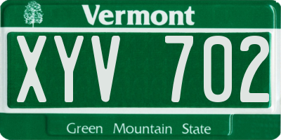 VT license plate XYV702