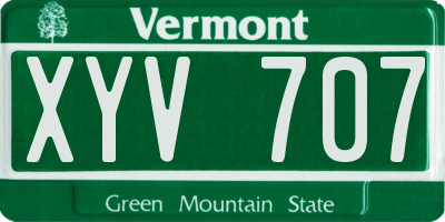 VT license plate XYV707