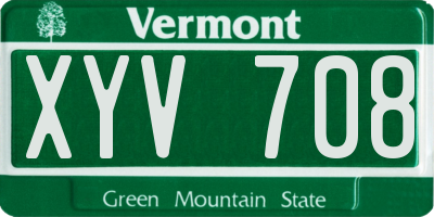 VT license plate XYV708