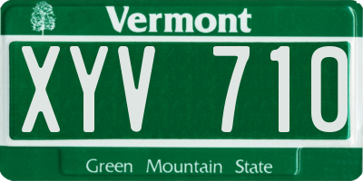 VT license plate XYV710