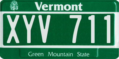 VT license plate XYV711