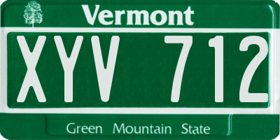 VT license plate XYV712