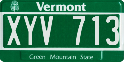VT license plate XYV713