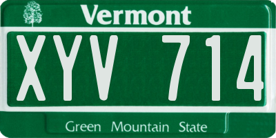 VT license plate XYV714