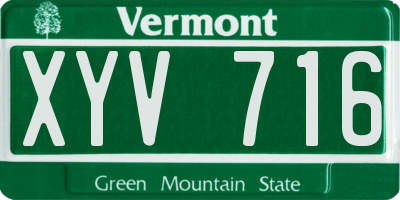 VT license plate XYV716