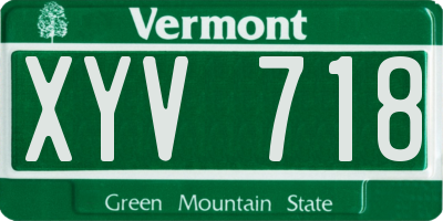 VT license plate XYV718