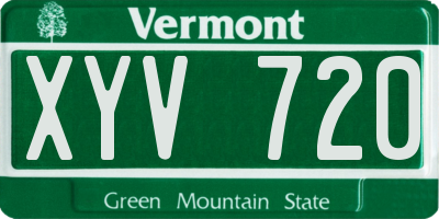 VT license plate XYV720