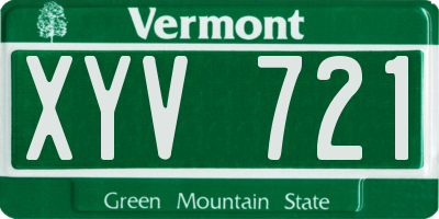 VT license plate XYV721