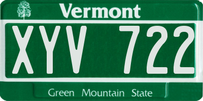 VT license plate XYV722