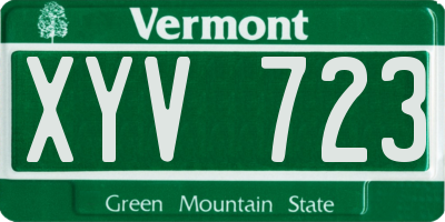 VT license plate XYV723