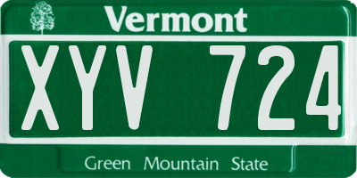 VT license plate XYV724