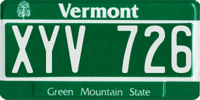 VT license plate XYV726