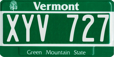 VT license plate XYV727