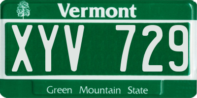 VT license plate XYV729