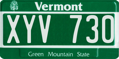 VT license plate XYV730