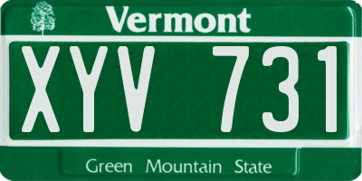VT license plate XYV731