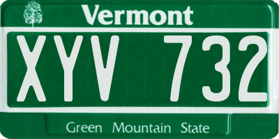 VT license plate XYV732