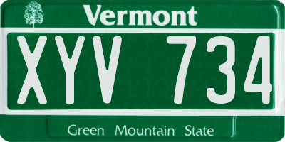 VT license plate XYV734