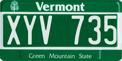 VT license plate XYV735