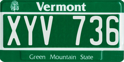 VT license plate XYV736