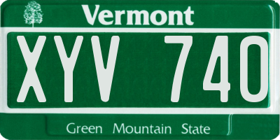 VT license plate XYV740