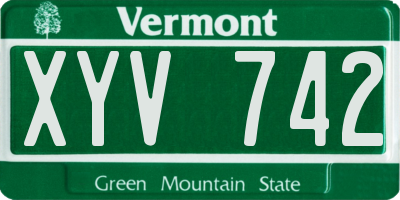 VT license plate XYV742