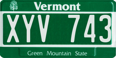 VT license plate XYV743
