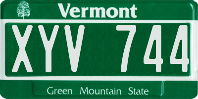 VT license plate XYV744