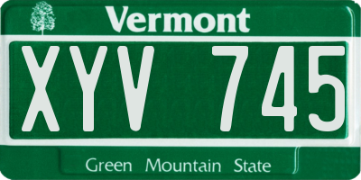 VT license plate XYV745