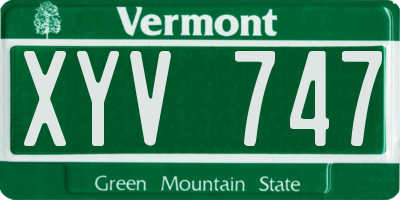 VT license plate XYV747