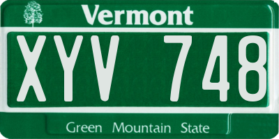VT license plate XYV748