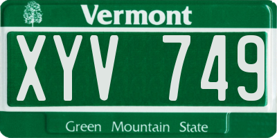 VT license plate XYV749
