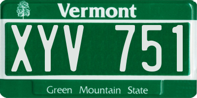 VT license plate XYV751
